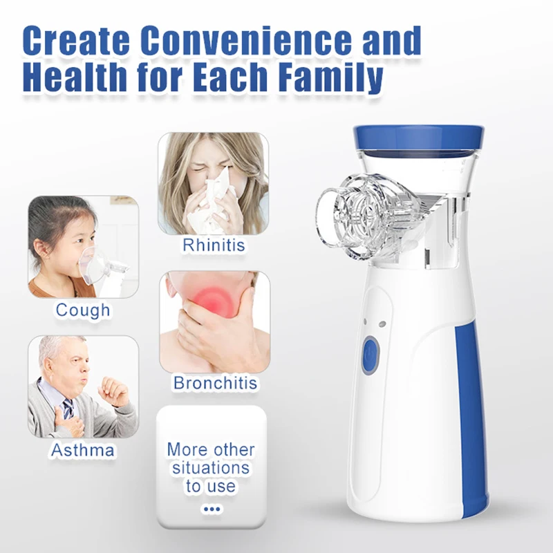 Portable Nebulizer For Asthma – Compact Inhaler Nebulizer Machine For Kids And Adults | Portable Mesh Nebulizer Machine for Kids & Adults – Silent USB Rechargeable Inhaler