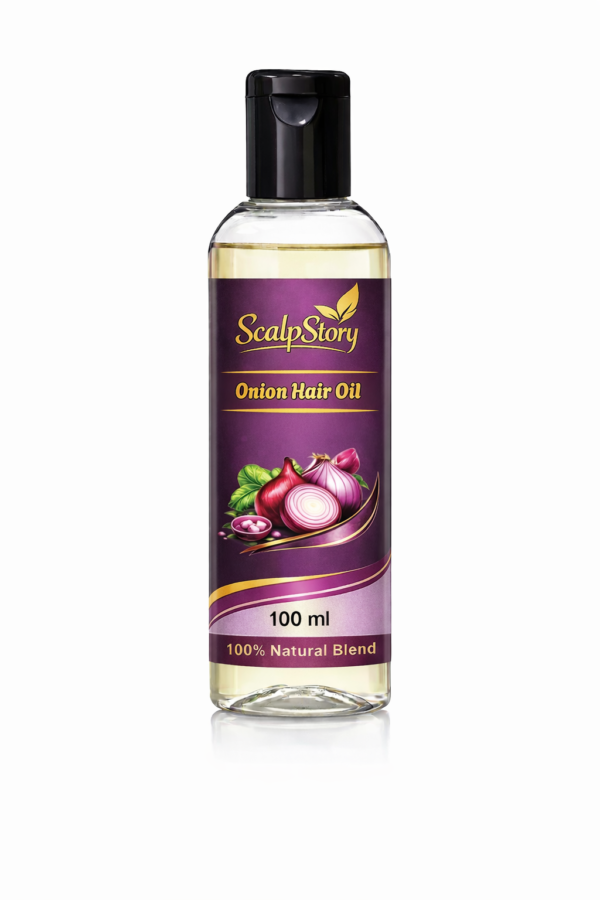 Onion Hair Oil – Natural Hair Growth & Anti-Hair Fall Oil with Sulfur & Antioxidants | Strengthens Roots & Adds Shine | 100 ml