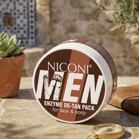 Niconi men enzyme de-tan pack Pakistan – sun tan removal face pack – BeautiVox Pakistan