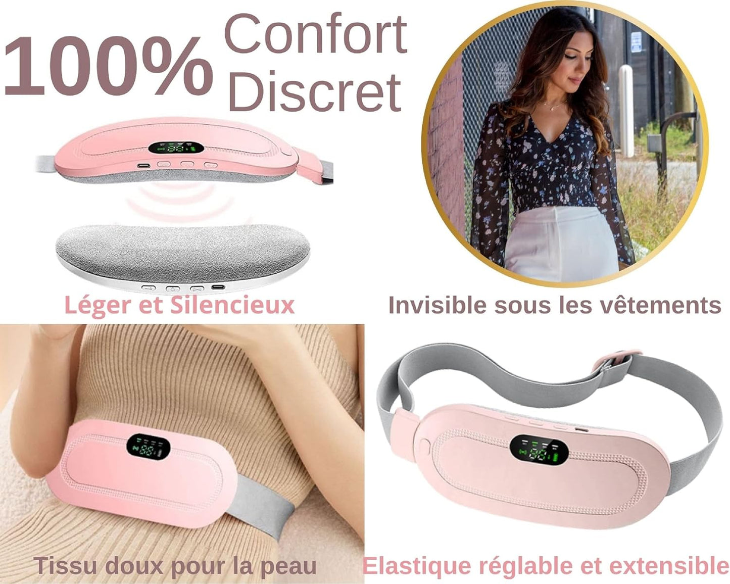 Period Heating Pad – Woman Using Pad on Abdomen – BeautiVox Pakistan