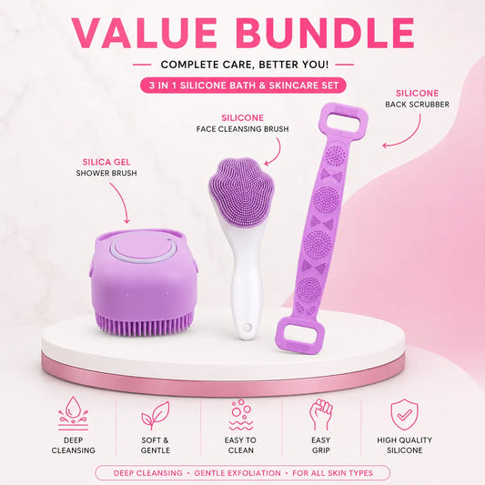 Silicone Bath Brush Set Pakistan – Body Scrubber Brush – BeautiVox Pakistan