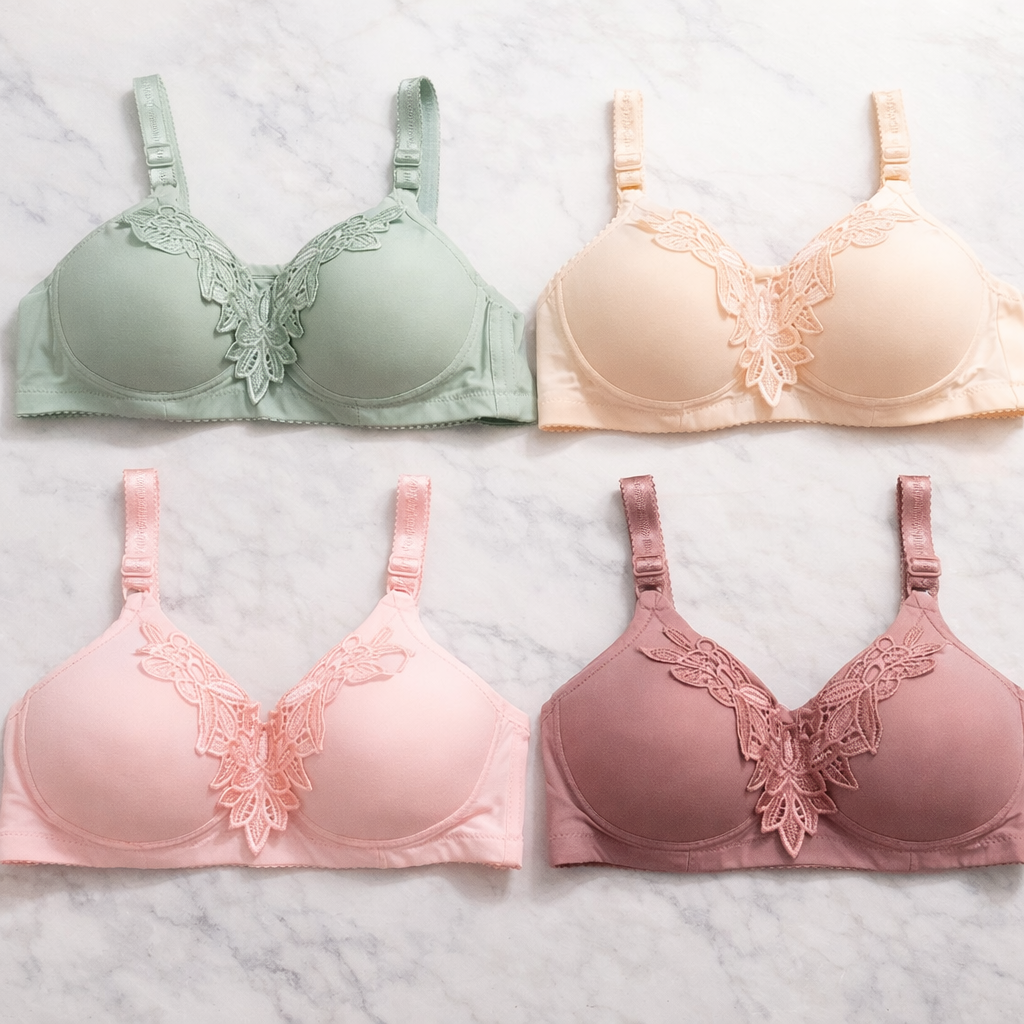 Soft nylon bra Pakistan – padded non padded summer cool cotton heavy breast support – BeautiVox Pakistan
