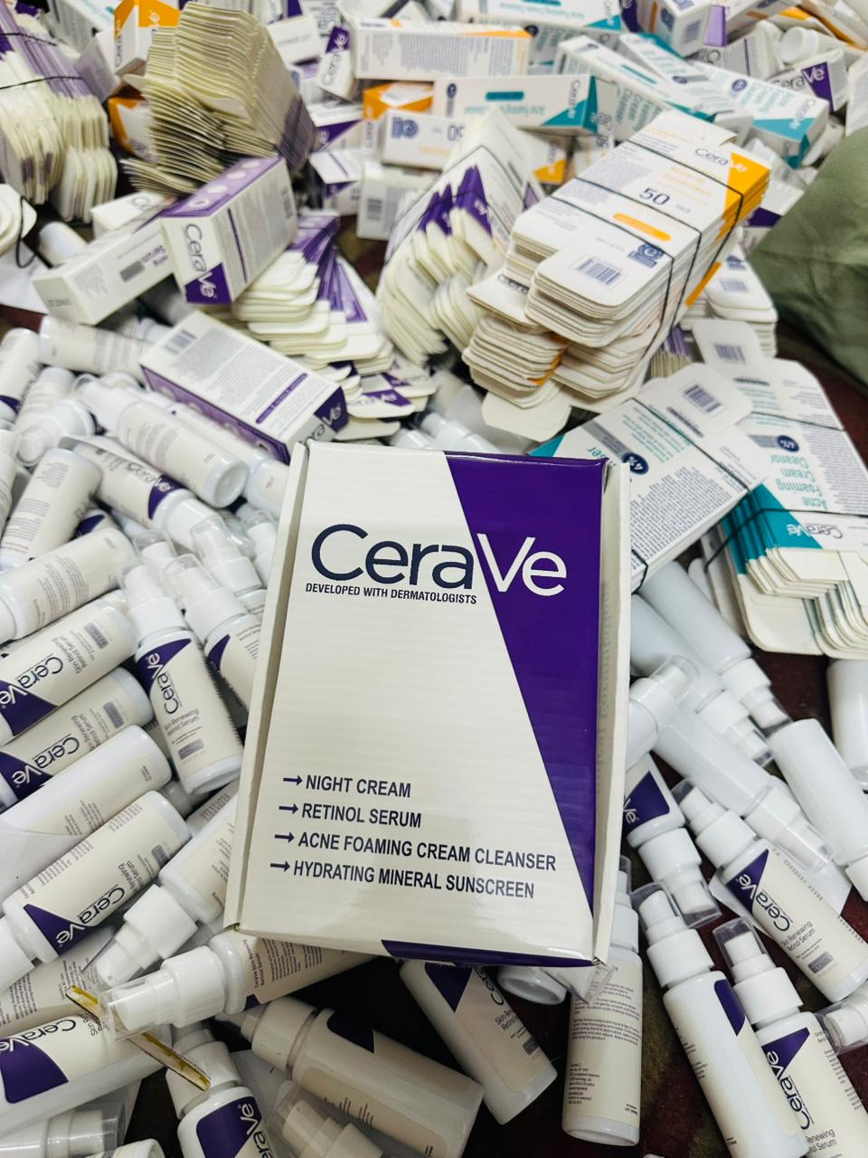 CeraVe Skincare Combo Kit Pakistan – SPF 50 Sunscreen Cleanser Night Cream Retinol Set – BeautiVox Pakistan