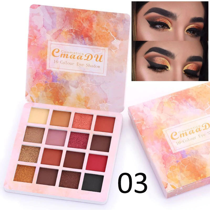 Before after 16 color matte eyeshadow palette results natural to smoky eye Pakistan – BeautiVox