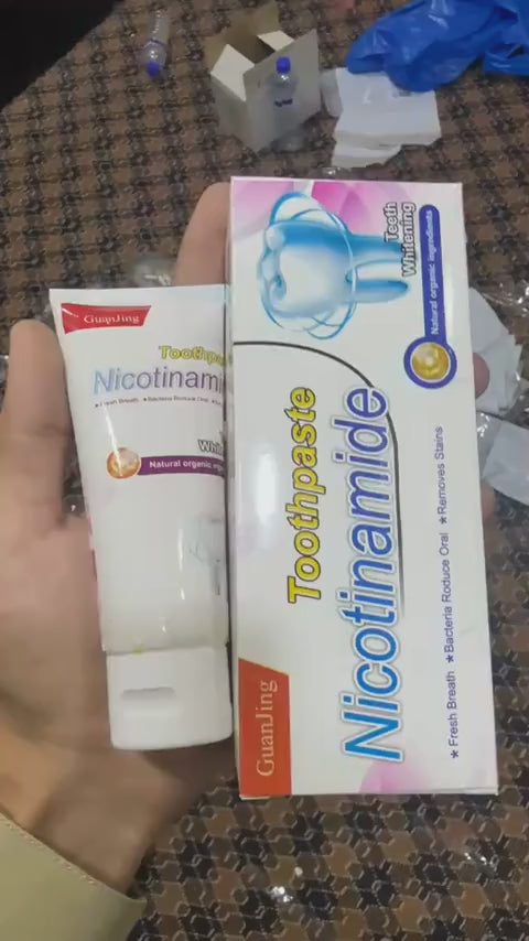 Pakistani woman brushing teeth with nicotinamide whitening toothpaste bright smile – BeautiVox Pakistan